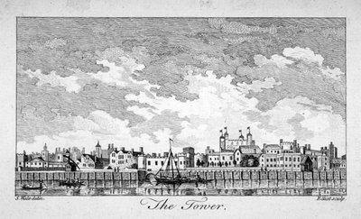 Vista Sud della Torre di Londra con Barche sul Tamigi, 1761 da William Elliot