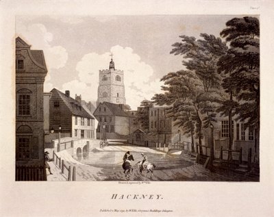 Veduta generale di Hackney, Londra, 1791 da William Ellis