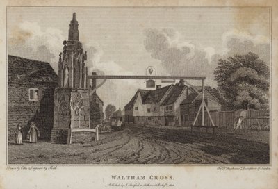 Waltham Cross, Londra (incisione) da William Ellis