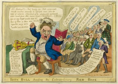 John Bull legge lo straordinario Libro Rosso da William Elmes
