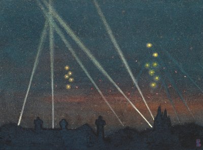 Fari durante un raid di bombardamento da William Ernest Buchanan
