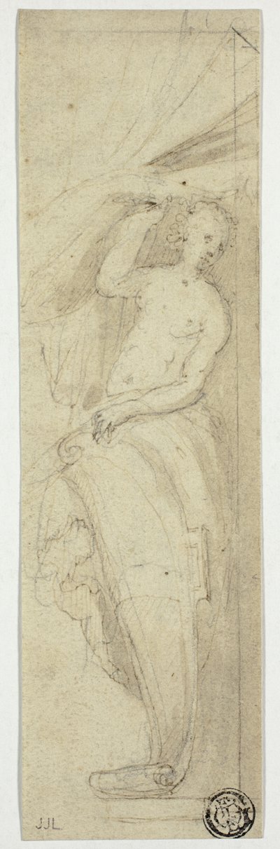 Figura femminile che solleva la tenda da William Etty