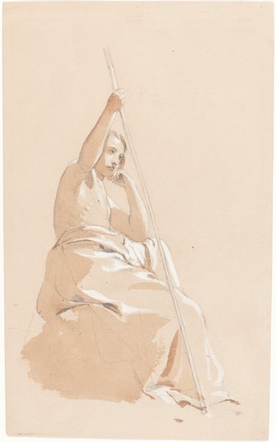 Giovane seduto con un bastone da William Etty