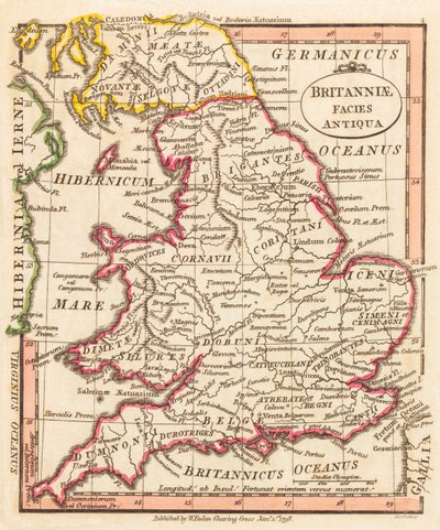 Antica Britannia. Mappa. da William Faden