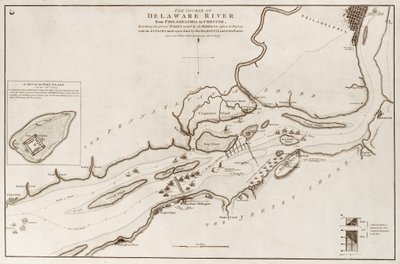 Il corso del fiume Delaware da Filadelfia a Chester, Nord America da William Faden