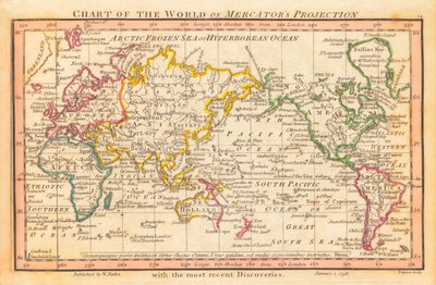 Mappa del mondo da William Faden