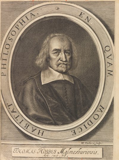 Ritratto di Thomas Hobbes 1588-1679, 1642 da William Faithorne the Elder