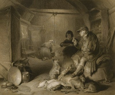 Interno di un cottage degli Highlander da William Finden
