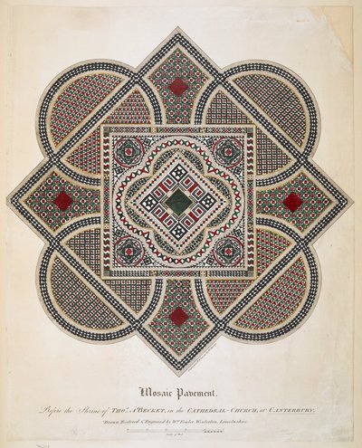 Pavimento a mosaico davanti al santuario di Thomas A Becket nella Cattedrale di Canterbury da William Fowler