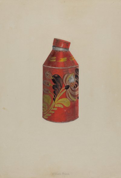 Scatola da tè in latta, c. 1938 da William Frank