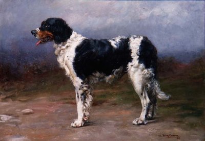 Cane da caccia in un paesaggio da William Frank Calderon
