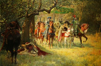 Come quattro regine trovarono Sir Lancillotto addormentato da William Frank Calderon