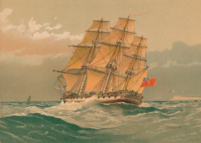 Una fregata da 38 cannoni, circa 1770, fine XIX-inizio XX secolo da William Frederick Mitchell
