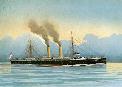 HMS Latona, incrociatore di 2ª classe della Royal Navy da William Frederick Mitchell