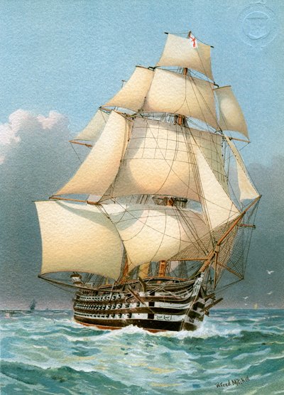 HMS Victoria, nave da guerra della Royal Navy con 121 cannoni da William Frederick Mitchell