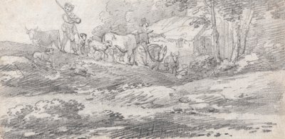 Paesaggio con figure e bestiame da William Frederick Wells