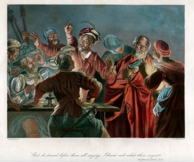 Ma egli negò davanti a tutti dicendo, non so cosa dici, c. 1850 da William French
