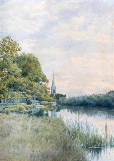 Chiesa di Tutti i Santi dal sentiero, Hemingford Grey da William Garden Fraser