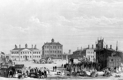 Vecchio ospedale e case di carità di Liverpool, con il circo di John Cooke in primo piano, c.1826 da William Gavin Herdman
