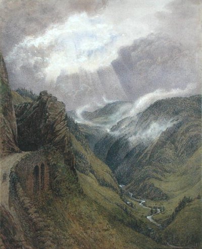 Sulla Vecchia Strada di Ruskin tra Morez e Les Rousses, Jura da William Gersham Collingwood