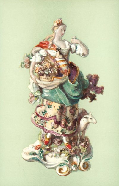 Figura di una Pastorella, Chelsea (litografia a colori) da William Gibb