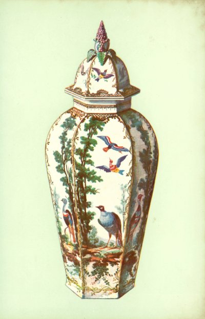 Vaso, Bristol, con Uccelli Esotici (litografia a colori) da William Gibb