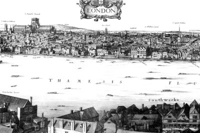 Veduta di Londra e del Tamigi dalla South Bank, XVII secolo da William Griggs