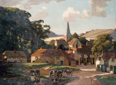 Villaggio e stagno di Harting da William Gunning King