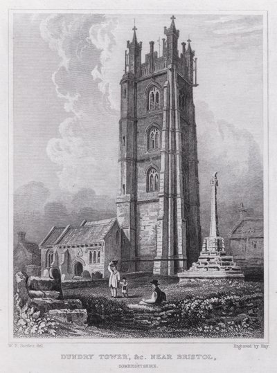 Torre di Dundry, ecc. vicino a Bristol, Somersetshire (incisione) da William H. Bartlett