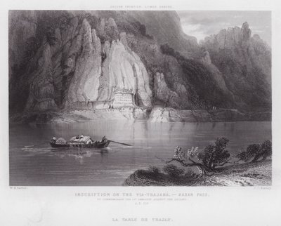 Iscrizione sulla Via-Trajana, Passo di Kazan (incisione) da William H. Bartlett
