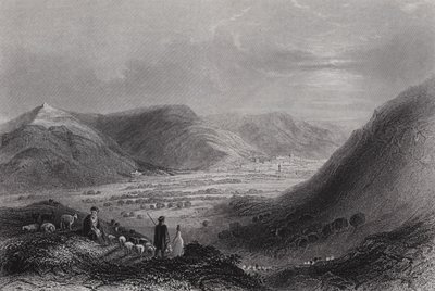 Monte Garizim e la Valle di Nablus, dal Monte Ebal (incisione) da William H. Bartlett