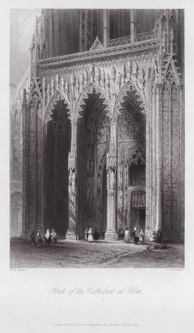 Portico della cattedrale di Ulm (incisione) da William H. Bartlett