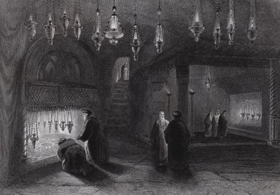 Santuario della Natività, Betlemme (incisione) da William H. Bartlett