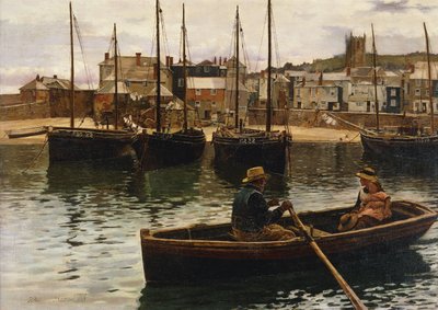 Il porto, St. Ives, Cornovaglia da William H. Bartlett