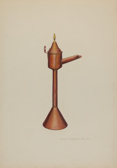 Lampada a olio di balena da William H Edwards