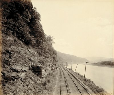 Cathedral Rocks, fiume Susquehanna vicino a Meshoppen, per la Lehigh Valley Railroad da William H. Rau