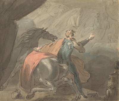 Un re e un cavallo con donne spettrali da William Hamilton