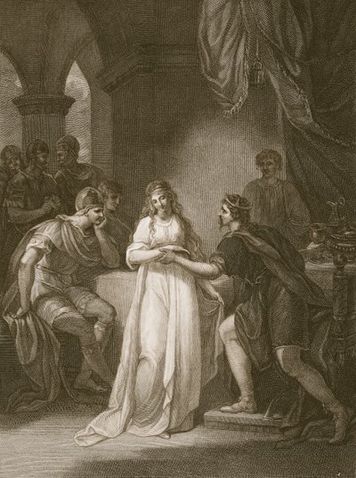 Vortigern e Rovena, inciso da Delatre, illustrazione da 