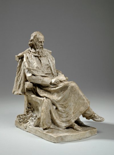Maquette per Alfred, Lord Tennyson seduto al Trinity College, Cambridge, c.1909 da William Hamo Thornycroft