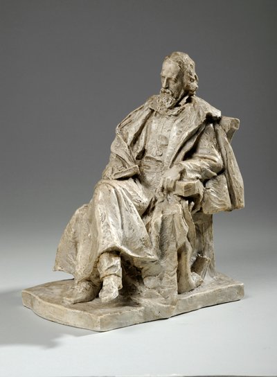 Maquette per Alfred, Lord Tennyson seduto al Trinity College, Cambridge, c.1909 da William Hamo Thornycroft