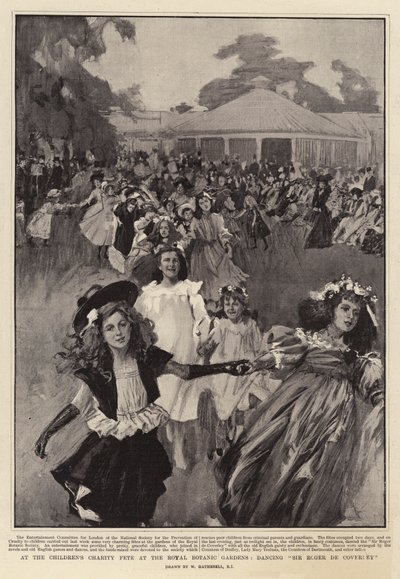 Alla festa di beneficenza per bambini ai Royal Botanic Gardens, ballando Sir Roger de Coverley da William Hatherell