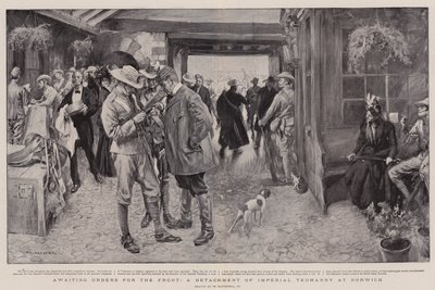 In attesa di ordini per il fronte, un distaccamento di Imperial Yeomanry a Norwich da William Hatherell
