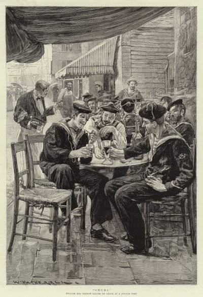 Amici, marinai inglesi e francesi in licenza in un porto francese da William Hatherell