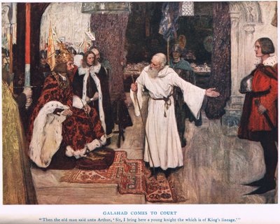 Galahad arriva alla corte, illustrazione da 