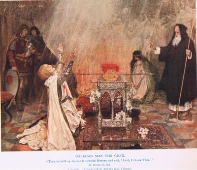 Galahad vede il Graal, illustrazione da 