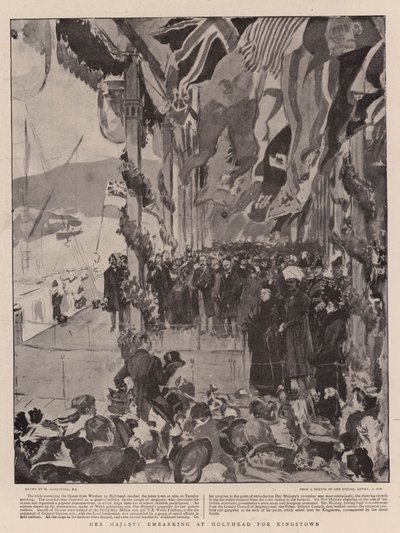 Sua Maestà che si imbarca a Holyhead per Kingstown da William Hatherell