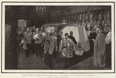 Funerale della Regina Vittoria, Mourners Reali al Servizio nella Cappella di San Giorgio, Windsor da William Hatherell