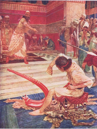 Saul e Davide, da The Bible Story pubblicato da Hodder & Stoughton, c.1930 da William Hatherell