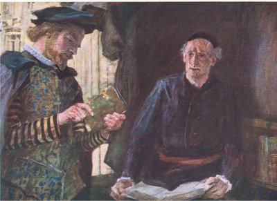 Shakespeare compra un volume a una bancarella di libri, da My Magazine da William Hatherell