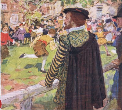 Shakespeare guarda i bambini giocare vicino a Temple Bar, da My Magazine da William Hatherell